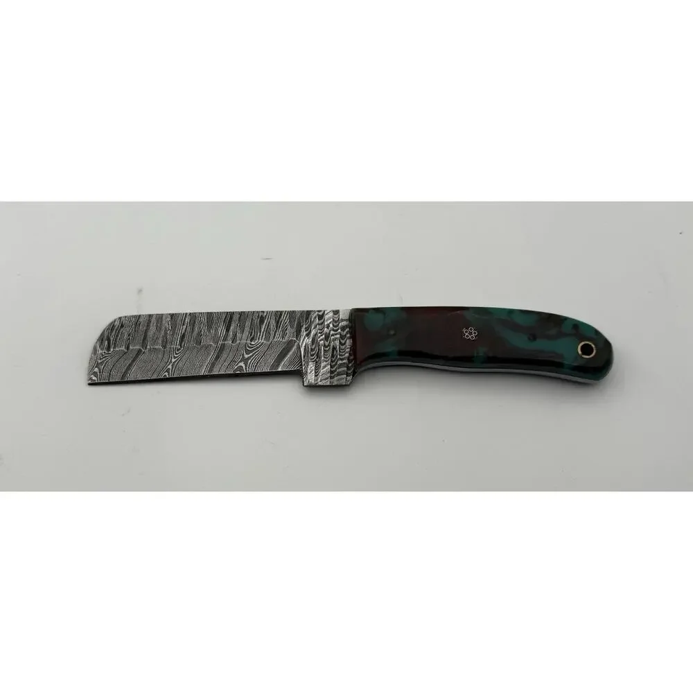 Handmade Damascus Steel Fixed Blade Knife w/ Leather Sheath – Pakistan Made NEW